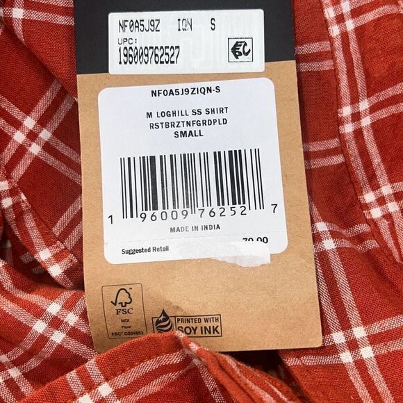 The North Face NWT Loghill Short-Sleeve Shirt Mens Button Down Plaid Print Small - Picture 5 of 5